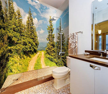 3D Mountain Road 67 Bathroom Wallpaper Wallpaper AJ Wallpaper 