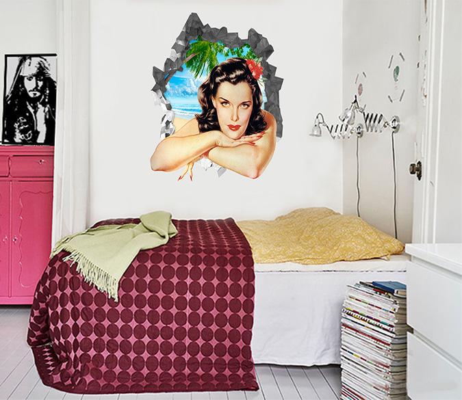 3D Beach Beauty 75 Broken Wall Murals Wallpaper AJ Wallpaper 