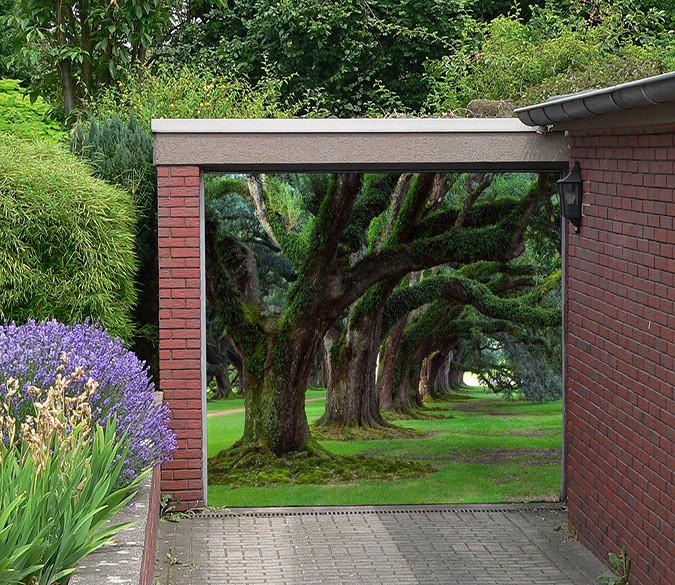 3D Big Trees Rattan 100 Garage Door Mural Wallpaper AJ Wallpaper 