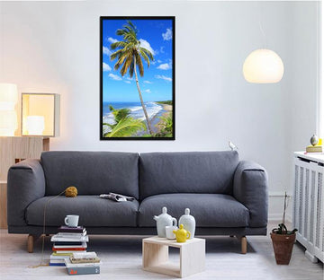 3D Windward Coconut Tree 040 Fake Framed Print Painting Wallpaper AJ Creativity Home 