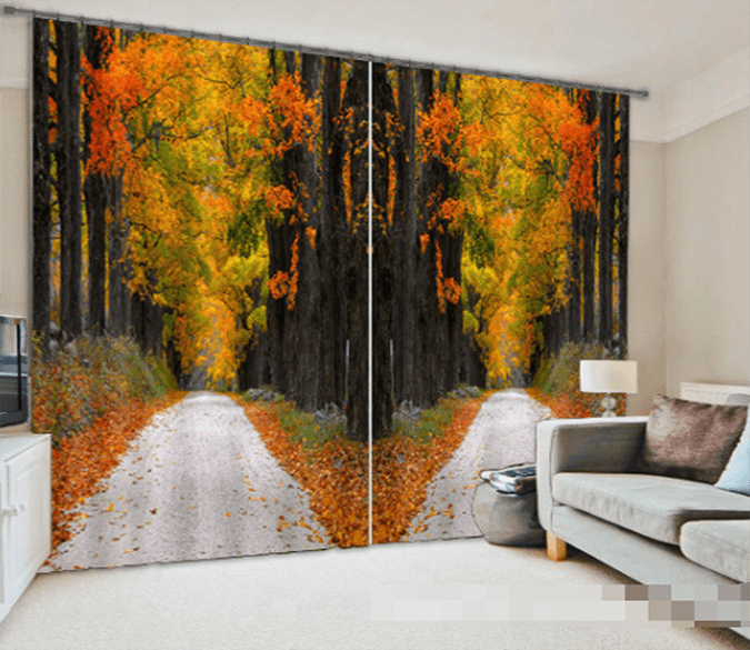 3D Forest Road Scenery 1171 Curtains Drapes Wallpaper AJ Wallpaper 