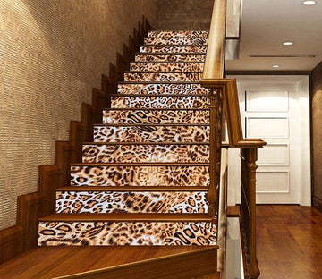 3D Leopard Print 1549 Stair Risers Wallpaper AJ Wallpaper 
