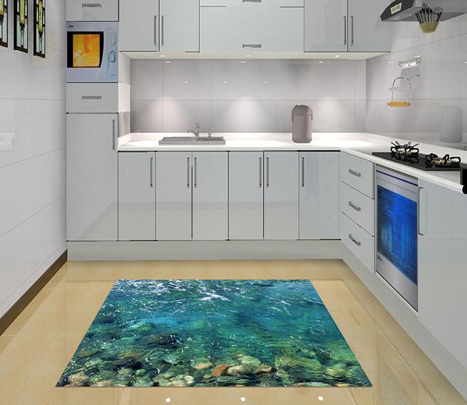 3D Flowing Water Kitchen Mat Floor Mural Wallpaper AJ Wallpaper 