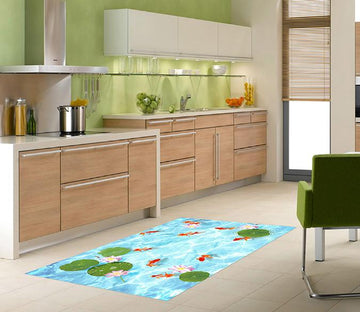3D Fishes And Flowers 024 Kitchen Mat Floor Mural Wallpaper AJ Wallpaper 