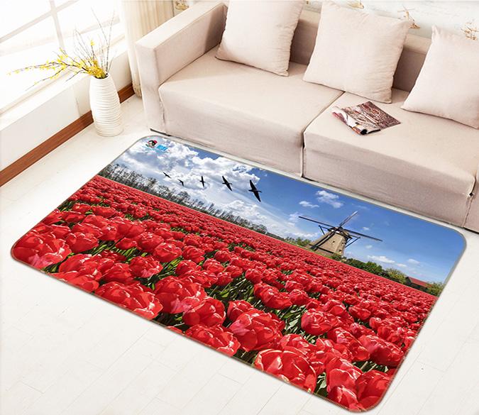 3D Tulip Hanada 199 Non Slip Rug Mat Mat AJ Creativity Home 