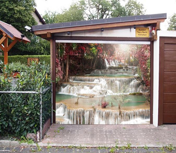3D River Waterfalls 123 Garage Door Mural Wallpaper AJ Wallpaper 