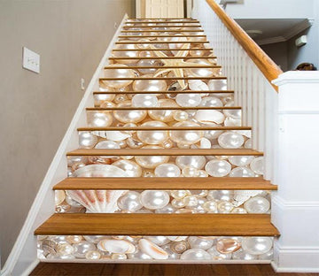 3D Pearls Shells 1281 Stair Risers Wallpaper AJ Wallpaper 