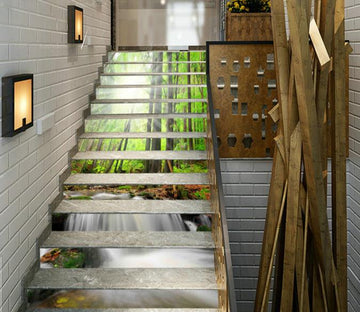 3D Forest River Sunshine 113 Stair Risers Wallpaper AJ Wallpaper 