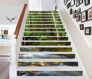 3D Forest Clear River 962 Stair Risers Wallpaper AJ Wallpaper 