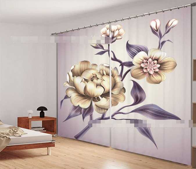 3D Flowers 2161 Curtains Drapes Wallpaper AJ Wallpaper 