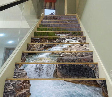 3D Meandering River 757 Stair Risers Wallpaper AJ Wallpaper 