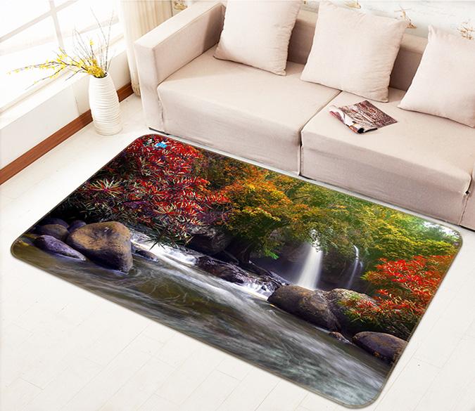 3D River Waterfall 215 Non Slip Rug Mat Mat AJ Creativity Home 