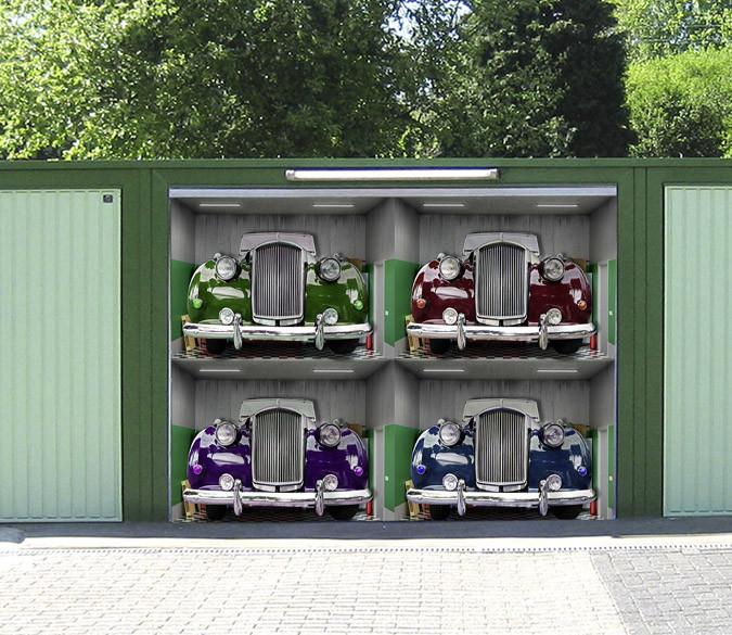 3D Retro Cars 417 Garage Door Mural Wallpaper AJ Wallpaper 