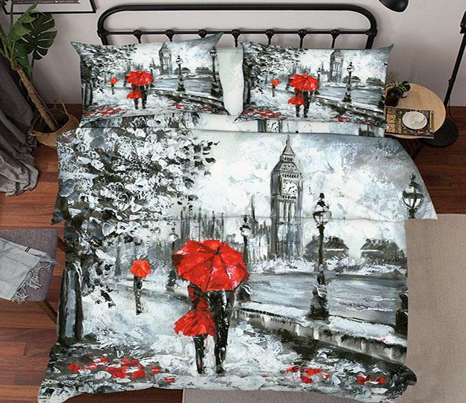 3D London Street Painting 22 Bed Pillowcases Quilt Wallpaper AJ Wallpaper 