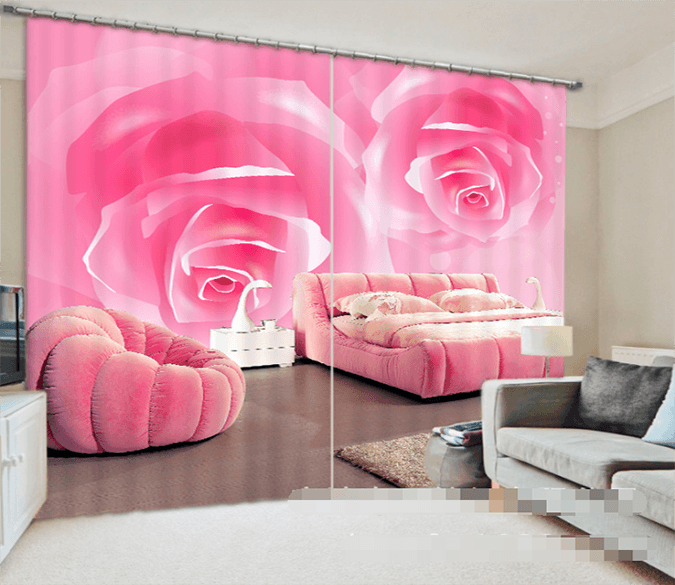 3D Pink Roses 943 Curtains Drapes Wallpaper AJ Wallpaper 
