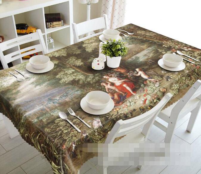 3D Ancient Oil Painting 874 Tablecloths Wallpaper AJ Wallpaper 
