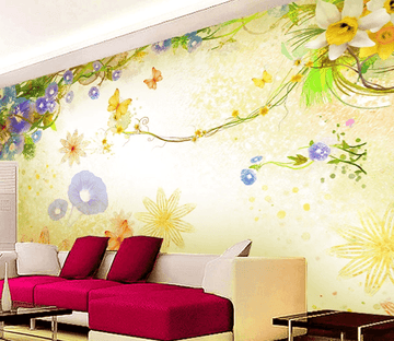 Purple Morning Glories Wallpaper AJ Wallpaper 