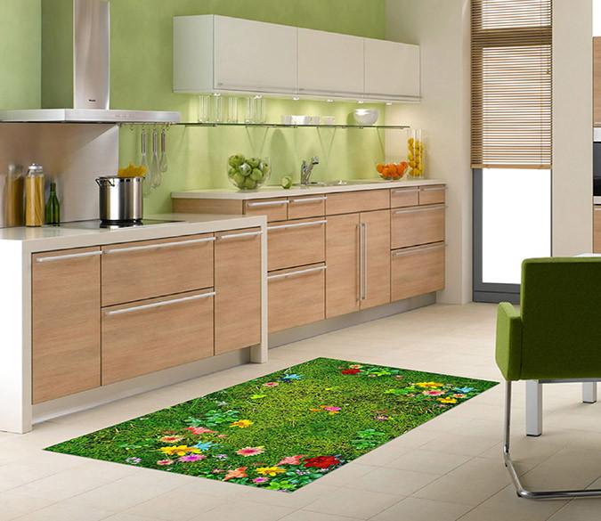 3D Meadow Flowers 159 Kitchen Mat Floor Mural Wallpaper AJ Wallpaper 