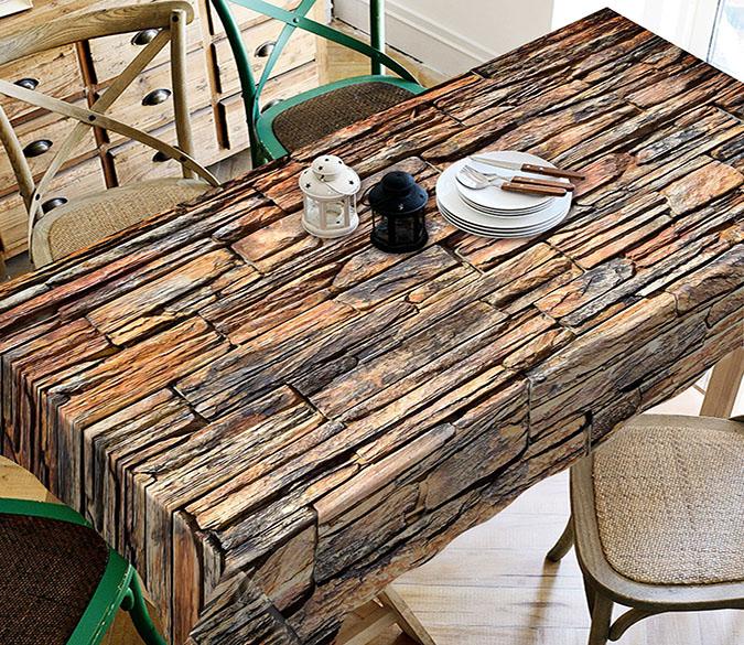 3D Stone Bricks Wall 269 Tablecloths Wallpaper AJ Wallpaper 