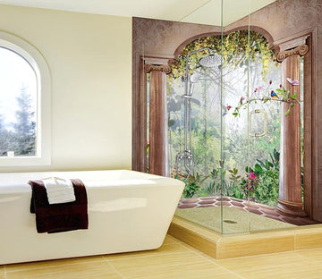 3D Forest Pavilion 54 Bathroom Wallpaper Wallpaper AJ Wallpaper 