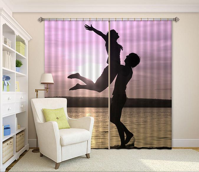 3D Lakeside Lovers 294 Curtains Drapes Wallpaper AJ Wallpaper 