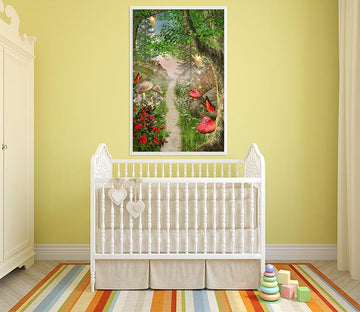 3D Forest Road 054 Fake Framed Print Painting Wallpaper AJ Creativity Home 