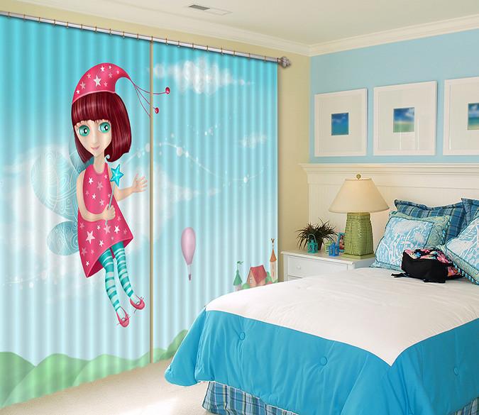 3D Flying Girl 510 Curtains Drapes Wallpaper AJ Wallpaper 