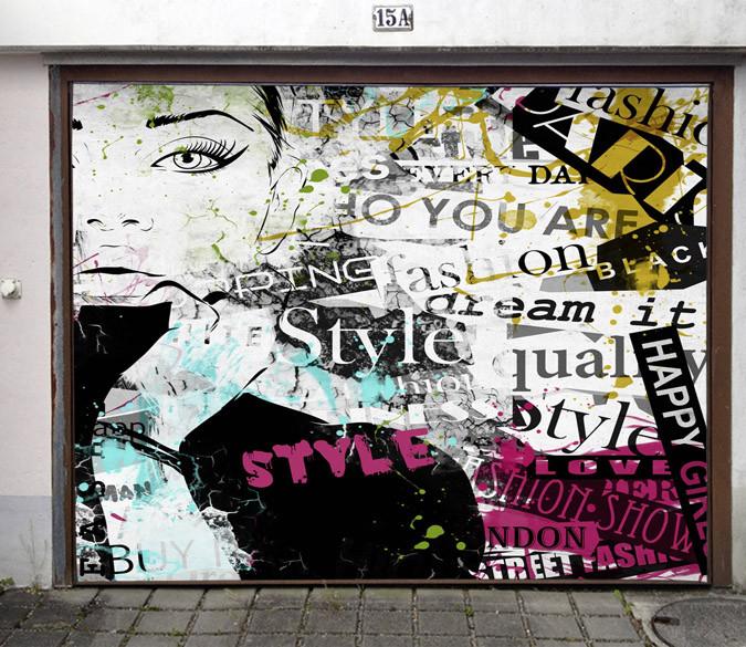 3D Graffiti Stylish Girl 412 Garage Door Mural Wallpaper AJ Wallpaper 