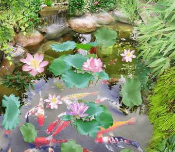 3D Small Pond Floor Mural Wallpaper AJ Wallpaper 2 