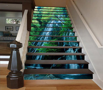 3D Waterfalls Green Trees 1590 Stair Risers Wallpaper AJ Wallpaper 