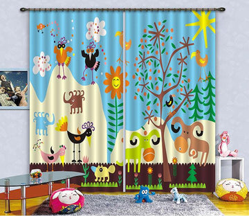 3D Lovely Animals Pattern Curtains Drapes Wallpaper AJ Wallpaper 