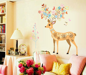 3D Antler Flowers 078 Wallpaper AJ Wallpaper 