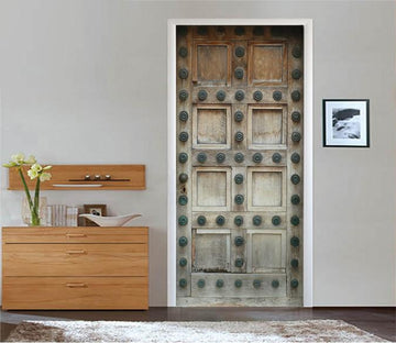 3D Wood Gate Nails 08 Door Mural Wallpaper AJ Wallpaper 