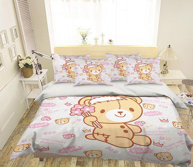3D Lovely Bear Doll 331 Bed Pillowcases Quilt Wallpaper AJ Wallpaper 