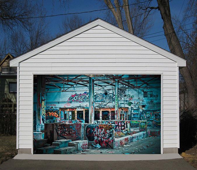 3D Graffiti Area 90 Garage Door Mural Wallpaper AJ Wallpaper 
