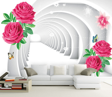 Red Roses And Arches Wallpaper AJ Wallpaper 