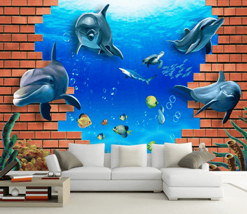 Sea Animals And Bricks Wallpaper AJ Wallpaper 