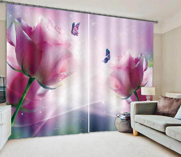 3D Flowers Butterflies 894 Curtains Drapes Wallpaper AJ Wallpaper 