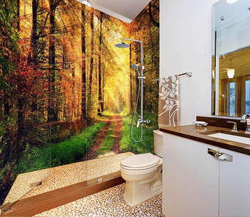 3D Forest Road Sunshine 64 Bathroom Wallpaper Wallpaper AJ Wallpaper 
