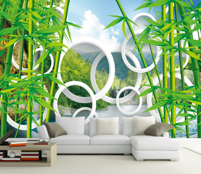 Lake Bamboos And Circles Wallpaper AJ Wallpaper 