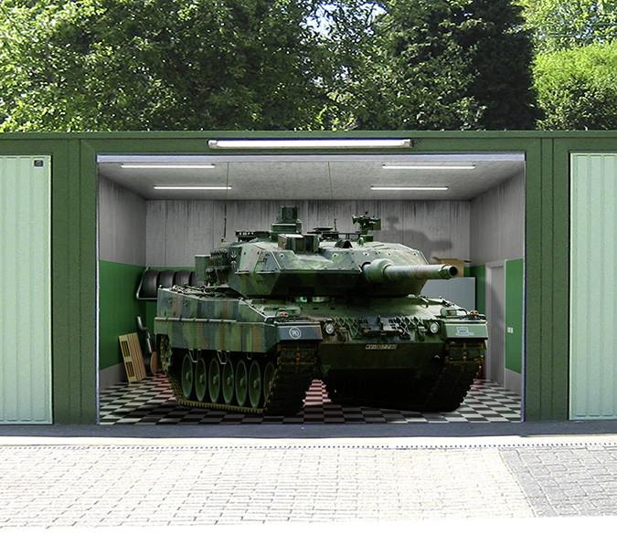 3D Big Tank 09 Garage Door Mural Wallpaper AJ Wallpaper 