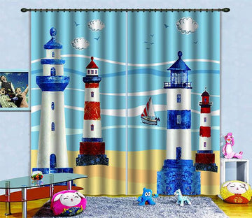 3D Lighthouses Pattern 713 Curtains Drapes Wallpaper AJ Wallpaper 