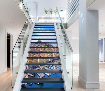 3D Port City Scenery 936 Stair Risers Wallpaper AJ Wallpaper 