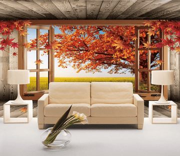Wood Window And Tree Wallpaper AJ Wallpaper 