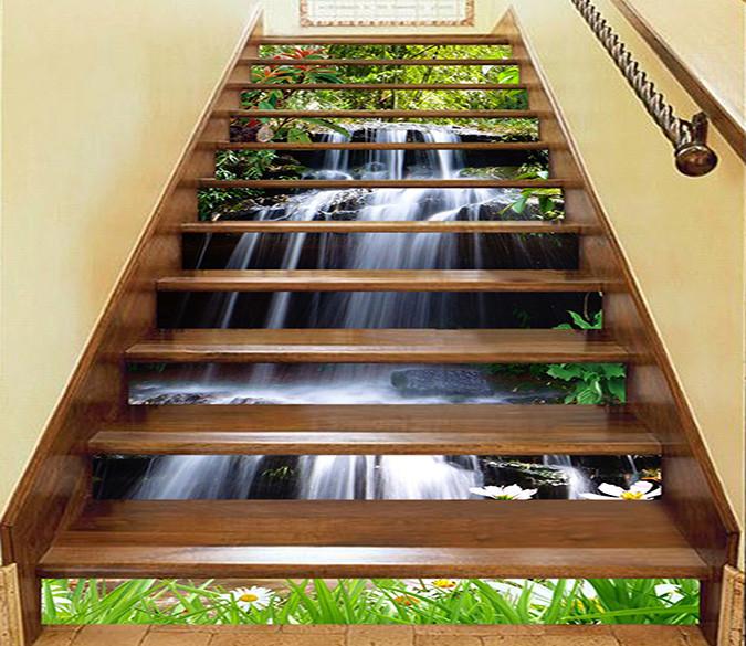 3D Waterfall Ups And Downs 1465 Stair Risers Wallpaper AJ Wallpaper 
