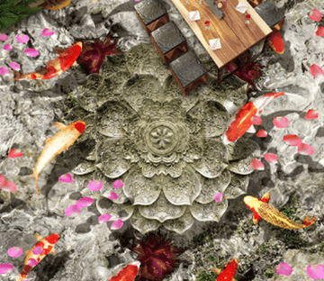 3D Metal Lotus Floor Mural Wallpaper AJ Wallpaper 2 