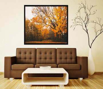 3D Autumn Leaves 021 Fake Framed Print Painting Wallpaper AJ Creativity Home 
