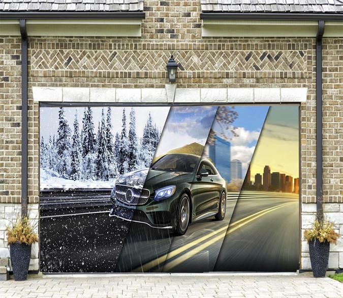 3D Car Four Seasons 245 Garage Door Mural Wallpaper AJ Wallpaper 