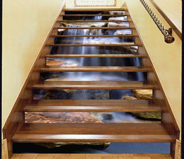 3D River Flowing Throught Rocks 561 Stair Risers Wallpaper AJ Wallpaper 