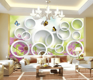 Butterflies And Circles Wallpaper AJ Wallpaper 